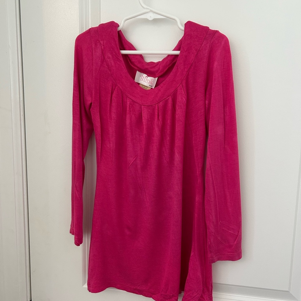Fuchsia Long Sleeve Tunic Top